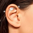 thumbnail image 2 of Sanrio Hello Kitty Womens Cartilage Earring Jewelry, Stainless Steel Piercing Element with Brass Slide Charm, Official License, 2 of 4
