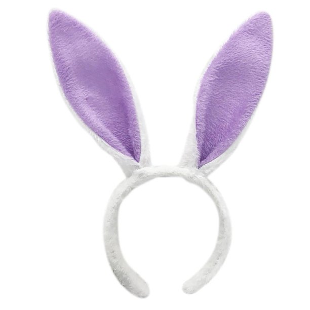 10uds. Pascua Lindas Orejas de Conejito Cosplay Diademas Headwear para Mujeres Niñas (+) Blanco Púrpura