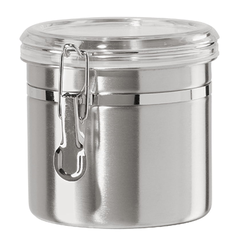 Oggi Stainless Steel 42 Ounce Canister with Airtight Acrylic Clamp Lid