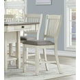 thumbnail image 4 of CoSoTower Antique White Finish Wood Counter Height Chairs Set Of 2Pc Textured Fabric Upholstered Dining Furniture, 4 of 7