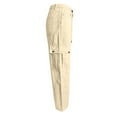 thumbnail image 5 of Olyvenn Stylish Fashion Women's Drawstring Pocket Button Mid Waist Tight Pants Trendy Dressy Casual Full Length Pants Jeans for Women Khaki 10, 5 of 6