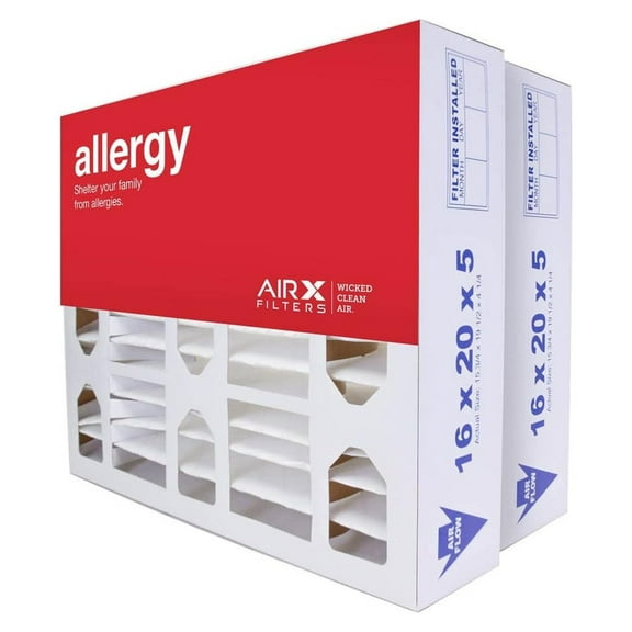 16x20x5 MERV 11 HVAC Furnace Air Filter Replacement for X0582, Allergy 2-Pack, Made in the USA