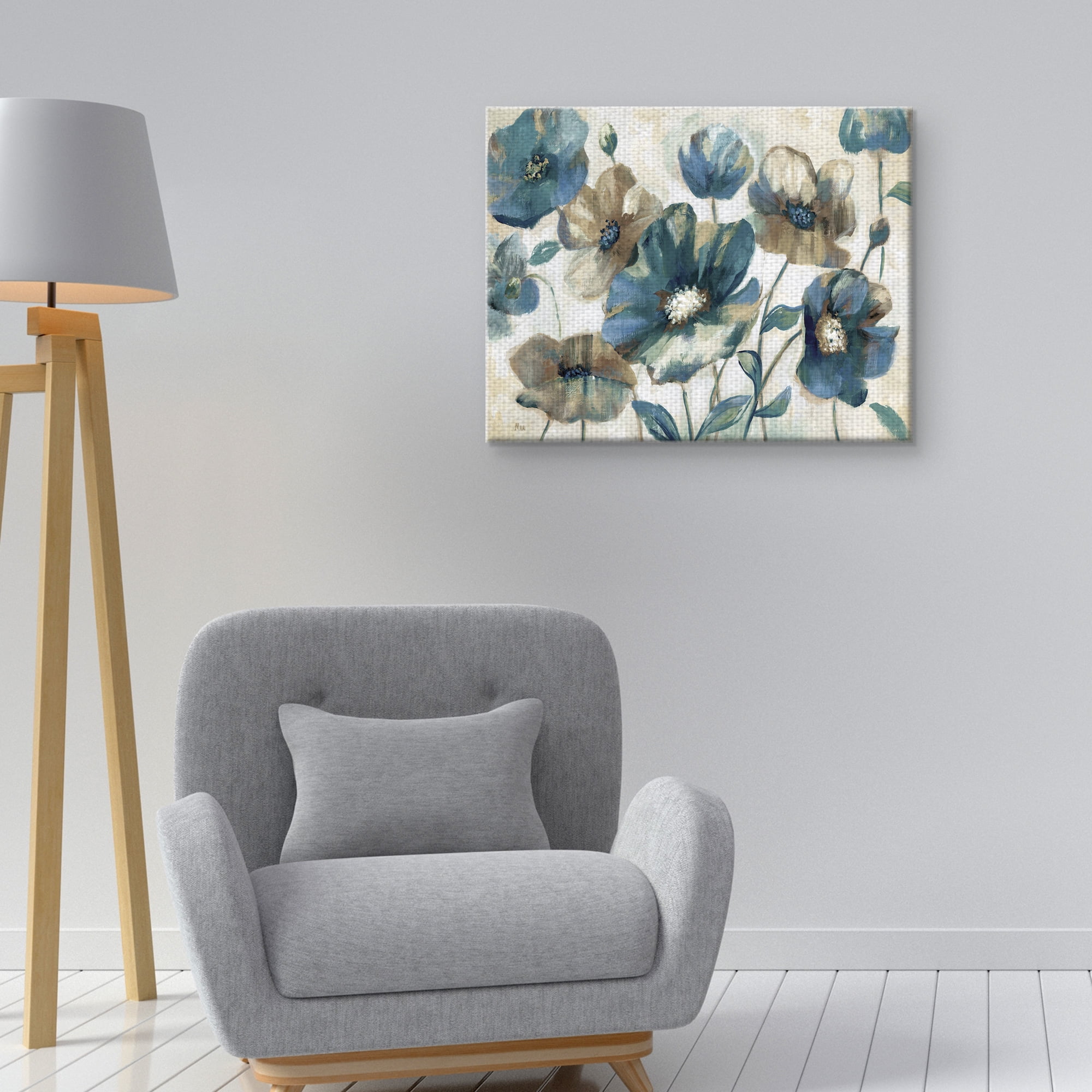 Masterpiece Art Gallery Indigo Garden Light Anemone by Nan Canvas Art Print 22" x 28"