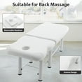 thumbnail image 6 of LZBEITEM White Wide Stationary Massage Table with Backrest for Treatment Table Physical Therapy Table Spa Facial Bed, Metal Frame 27.5'' Wide 73'' Long Heavy Duty Professional Stationary Massage Bed, 6 of 9