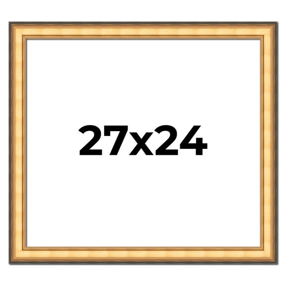 27x24 Frame Gold Plein Aire Solid Wood Picture Frame Width 2 Inches | Interior Frame Depth 0.5