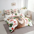 thumbnail image 3 of jejeloiu Lovely Christmas Reindeer 7 Pieces Bedding Comforter Set,Chic Xmas Tree Full Bedding Set,Happy New Year Gifts Fitted Sheet Flat Sheet For Girls Boys,Microfiber Bedroom Decor Reversible, 3 of 8