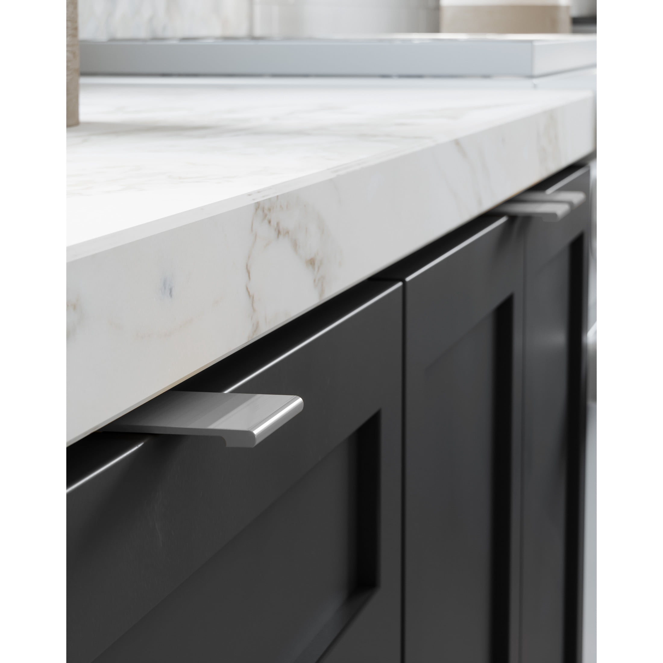 Design House WM320662-SN Edge 1.06-inch C-C Cabinet Finger Pull, Satin Nickel, 10-Pack