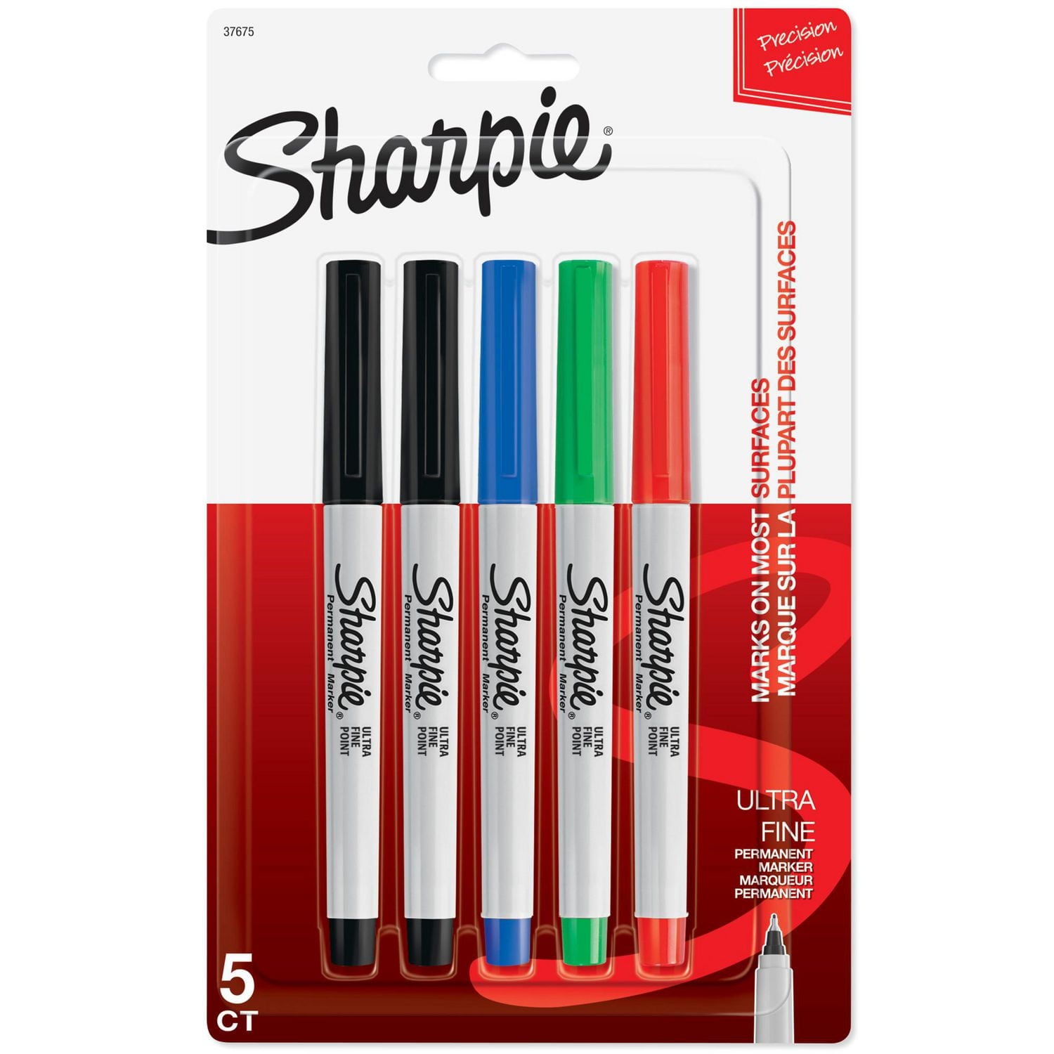 Sharpie Permanent Markers, Ultra Fine Point, Assorted Colours, 5 Count