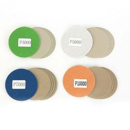 

GLFILL 20Pcs Hook And Loop 3 Inch 3000 5000 7000 10000Grit Sand Paper Sanding Discs