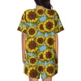 thumbnail image 3 of Naloa Sunflowers Women's Short-Sleeved Pajama Set, Loungewear, Summer pajamas, Breathable Cozy - Small, 3 of 9