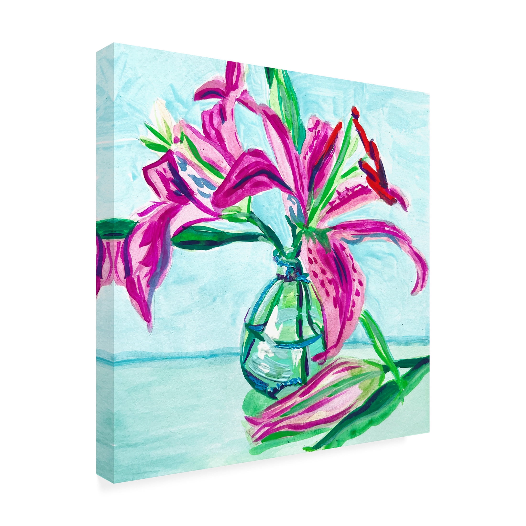 Trademark Fine Art Key and Sea Pink Lilies Canvas Wall Art