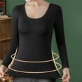 thumbnail image 5 of DuoJiaJ Women's Thermal Shirts Lined Long Sleeve Underwear Black L, 5 of 5