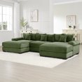thumbnail image 2 of Oversized Modular Sectional Sofa with Premium Corduroy Fabric, Ergonomic 3-Seater Deep Seat & Chaise Lounge, Easy Assembly for Living Rooms, Green, 2 of 9