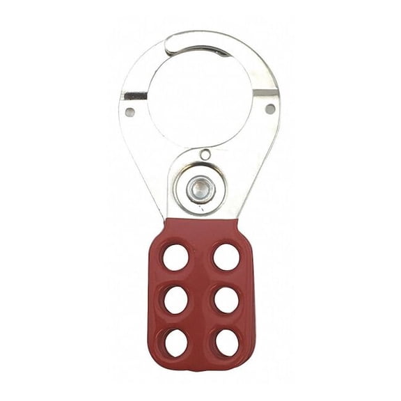Lockout Hasp, Standard Hasp, Steel, Snap-On, Max Number of Padlocks - 6, Red