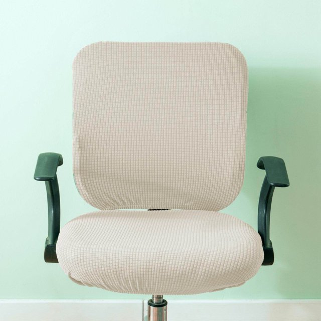 Langgg Computer Chair Cover Swivel Chair Cover for Rotating Chair White