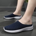 thumbnail image 3 of Dakaela Mens Backless Slip on Sneakers Breathable Knit Mesh Open Back Tennis Shoes for Men Lightweight Sports Mules for Outdoor Walking,Blue 9, 3 of 7