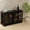 Black, variant on White Kitchen Storage Cabinet with Glass Door - 41.93 MDF Sideboard Buffet with Sliding Doors and Adjustable Shelf for Dining Room