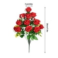 thumbnail image 3 of 18 Heads Fake Roses Artificial Flowers for Outdoors Spring Valentines Day Decorations, UV Resistant Fake Flower Bouquet Faux Silk Roses for Wedding Home Cemetery Summer Decor, 3 of 4