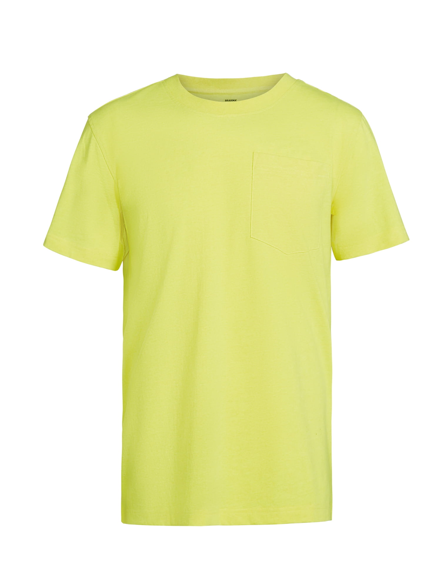Brahma Men's Pocket T-Shirts Moisture-Wicking Short Sleeve Work Shirt, Yellow/Yellow, 2-Pack