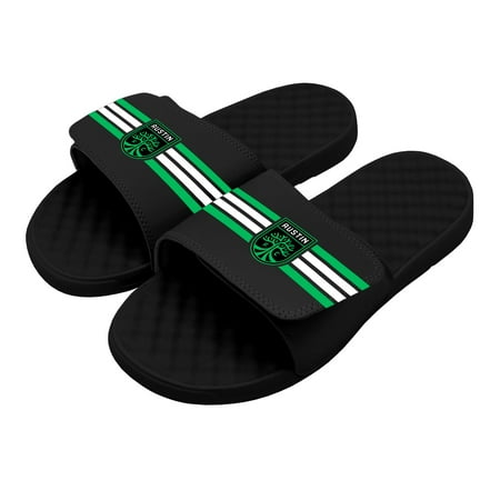 

Men s ISlide Black Austin FC Stripe Slide Sandals