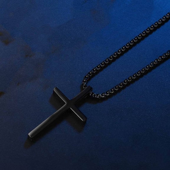 smooth-simple-titanium-cross-pendant-male-and-female-personality-necklace