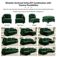 thumbnail image 5 of HUTWIFE 140" L-Shape Solid Print Chenille Modular and Deep Seat Sectional Sofas with Movable Ottoman, Green, 5 of 7