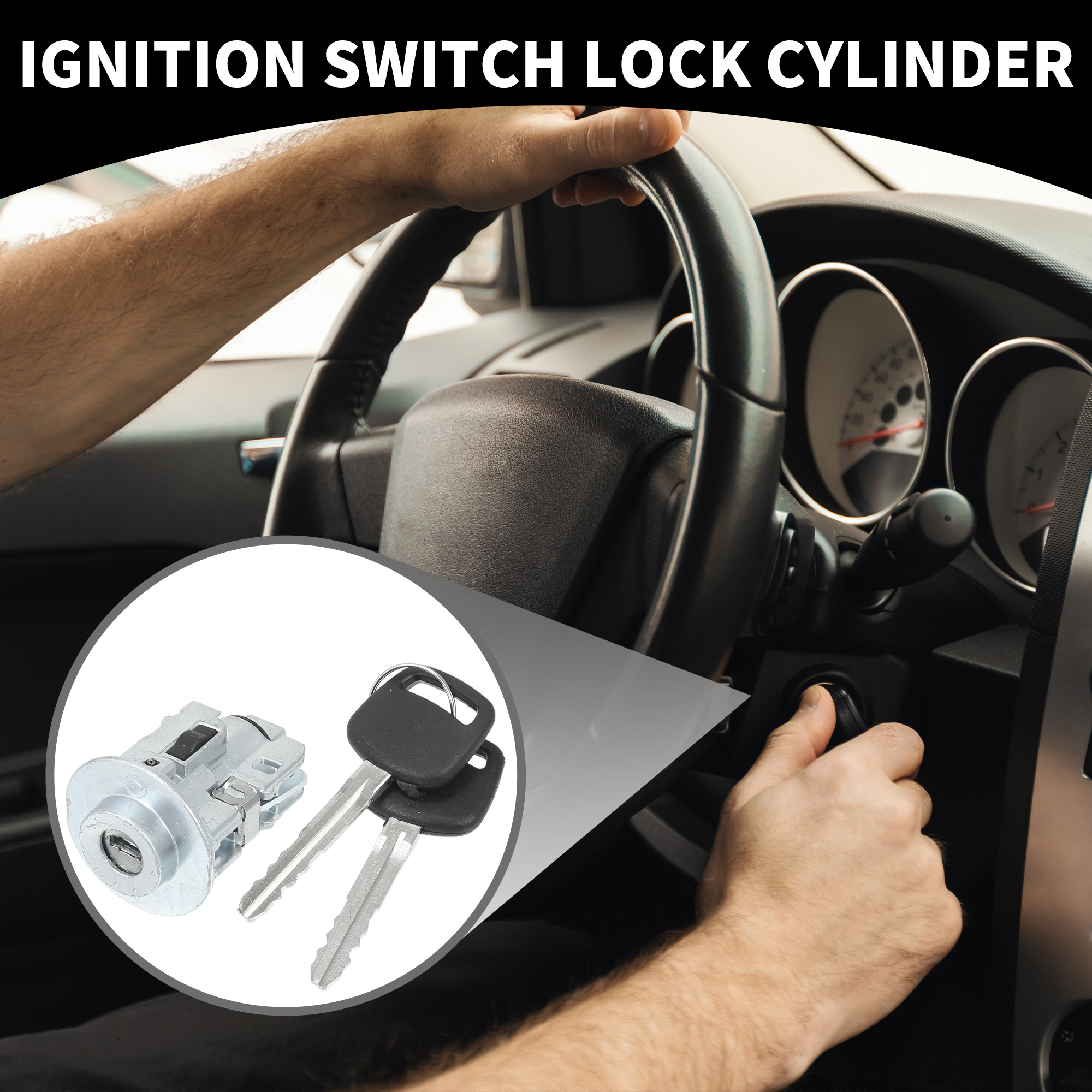 Unique Bargains Ignition Lock Cylinder W/ Keys No.6905704030 - Car Ignition Switch Lock