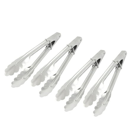 Locking Tongs - Metal Wavy Brim Head Kitchenware BBQ Barbecue Bread Clip Food Locking Tongs 4PCS