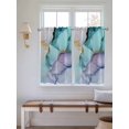 thumbnail image 6 of Tier Curtains 45 Inches Long, Teal Purple Marble Window Treatment Curtain Drapes, Modern Abstract Luxury Ink Painting Window Half Privacy Curtains for Bedroom Bathroom, 42"x45", 2 Panels, 6 of 7