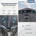 thumbnail image 4 of ASJMR 12x20 FT Hardtop Gazebo Double Roof with Metal Frame,Outdoor Pavilion with Curtains and Nettings,Garden Tent For Courtyards Backyards Decks Grass,Gray, 4 of 8