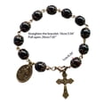 thumbnail image 4 of Fashionable Catholic Bracelet Cross Pendant Black Glass Bead Bracelet Religious Jewelry Souvenir Gift for Girl Men Women, 4 of 11