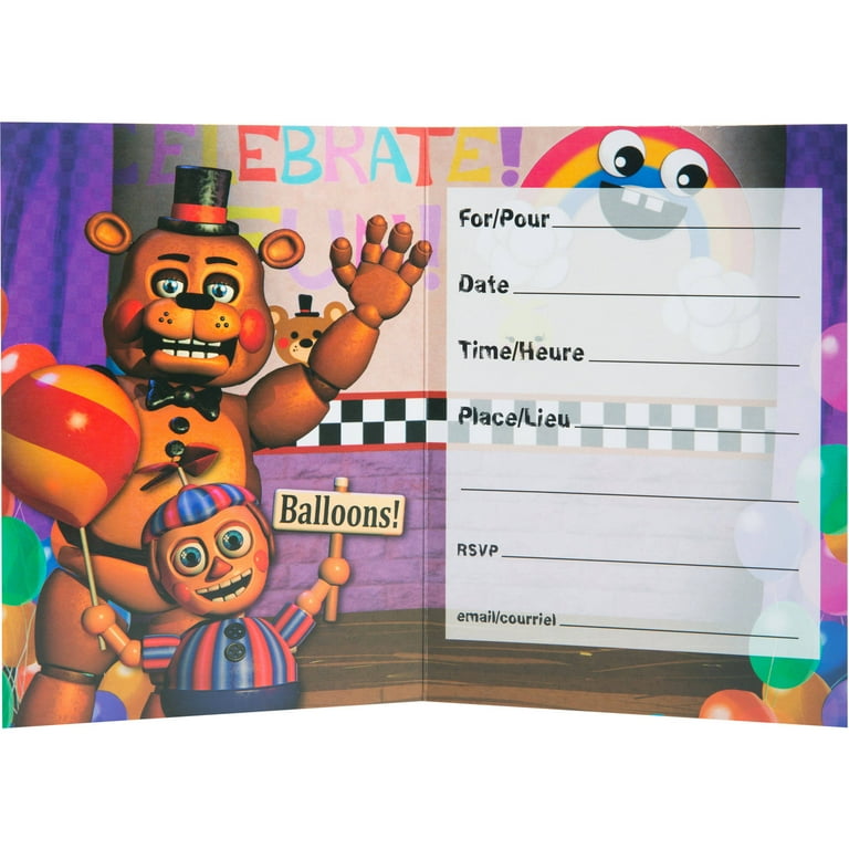 Five Nights at Freddy's Invitations, 8ct - Walmart.com five-nights-at-freddy-s-invitations-8ct-walmart-com
