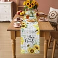 thumbnail image 2 of Sunflower Floral Table Runner 90 Inches Long Farmhouse Dress Scarves, Farmhouse Pastoral Daisy Bees Grey Plaid Dining Tablerunner for Coffee Table/Kitchen Island/Party Décor, 13" x 90", 2 of 8