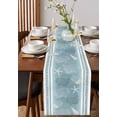 thumbnail image 4 of Table Runner Dresser Scarves 36 Inch Long,Marine Coral Octopus Starfish Shell Linen Dining Table Runners Underwater Life on Light Blue Tabletop Scarf for Wedding Holiday Party Kitchen, 4 of 9