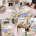 thumbnail image 5 of Easter Area Rugs 8'x10', Washable Small Throw Rugs for Living Room Patio, Country Rabbit Feet Eggs Leaves Pink Wooden Grain Indoor Outdoor Rug Non-Slip Low Pile Carpet Runner Reversible Floor Mats, 5 of 8
