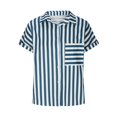 thumbnail image 5 of iHengLiXing Plus Size Spring Tops for Women 2025 Dressy Casual Women's Casual Printed Button Short Sleeve-Neck Blue S, 5 of 7