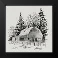 thumbnail image 2 of Caroline, Emma 15x15 Black Modern Framed Museum Art Print Titled - Distant Barn Sketch I, 2 of 5