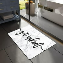 White Marble Bath Mat Rug,Funny Quick Dry Absorbent Rubber Non-Slip Bathroom Rugs Thin fit Under Door Bathroom Floor Mats for Bathtub, Shower Room, Sink (Marble Get Naked, 16"x 24")