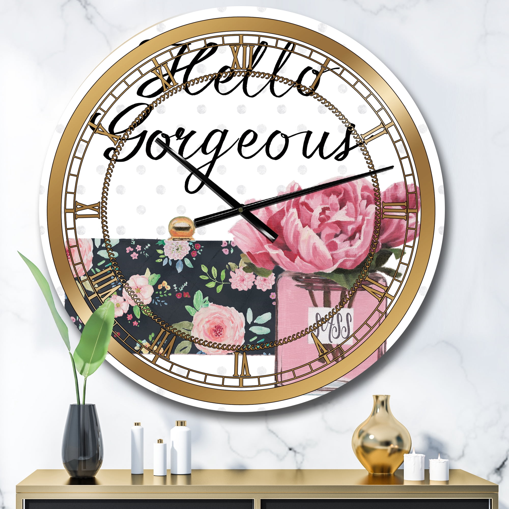 Designart 'Simply Splendid IV' Glam Wall Clock
