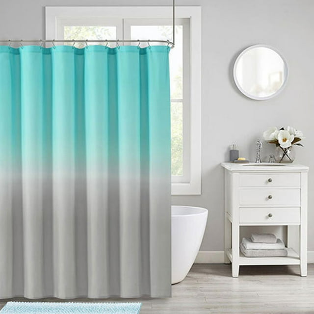 Yhmxh Organisateur de Salle de Bain Rangement de Salle de Bain Rideau de Douche, Design et Polyester, Séchage Rapide, Ourlet Lesté, Ensemble de Rideaux de Douche Courts pour Salle de Bain, et Lavable avec 12 Crochets Rideau de Douche