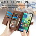 thumbnail image 4 of for iphone 16 6.1 inch Case, Wallet for Women Men, Durable PU Leather Magnetic Flip Lanyard Strap Wristlet Zipper Card Holder Wallet Phone Case for iphone 16, 4 of 10