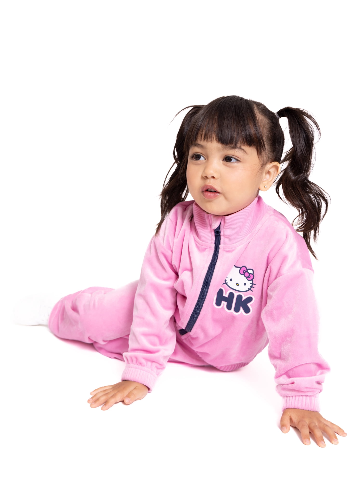 Hello Kitty Toddler Girls Velour Track Jacket and Flare Pants Set, 2-Piece, Sizes 12M-5T