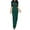 Green, variant on ZAZYULZ Charming Women's Round Neck Medium Sleeved Waistband Loose Fitting Wide Leg Sequin Jumpsuit(White,Xxl)