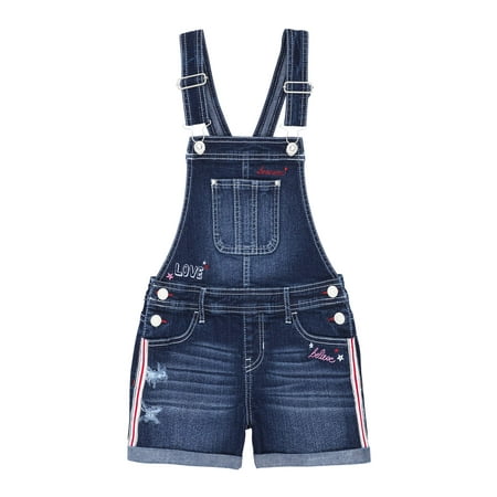 - Side Stripe Denim Shortall (Little Girls & Big Girls)