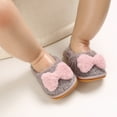 thumbnail image 3 of Herrnalise Toddler Infant Kids Baby Girls Boys Furry Bow Antiskid Shoes First Walkers Shoes, 3 of 9