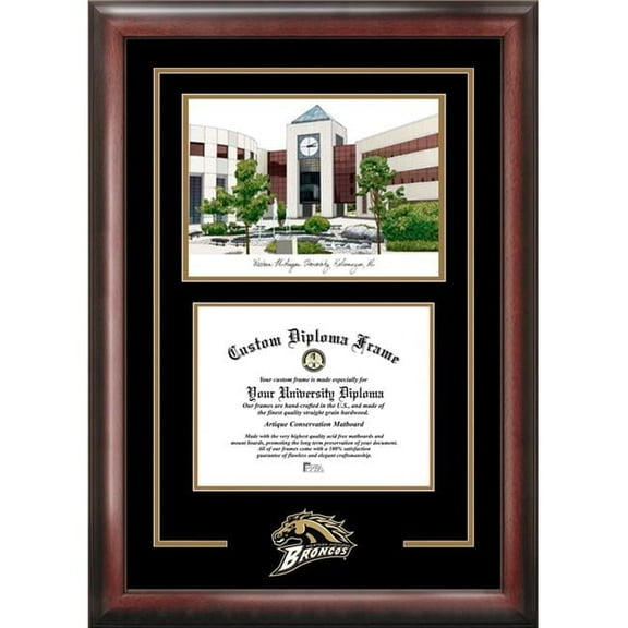 Campus Images MI981SG-1185 11 x 8.5 in. Western Michigan University Spirit Graduate Diploma Frame - Satin Mahogany