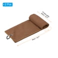 thumbnail image 2 of Unique Bargains 16'x16' Golf Towels Tri Fold Waffle Pattern Towels Soft Fiber with D Clip Brown 2 Pack, 2 of 6