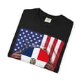 thumbnail image 4 of Dominican Republic Flag + USA Flag Pride T-shirt | Dominican + American Pride 4th Of July | Funny Viral Latino Tees | Unisex - 4 Colors, 4 of 6