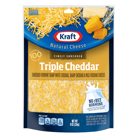 Kraft Triple Cheddar Finely Shredded Natural Cheese 8oz Bag