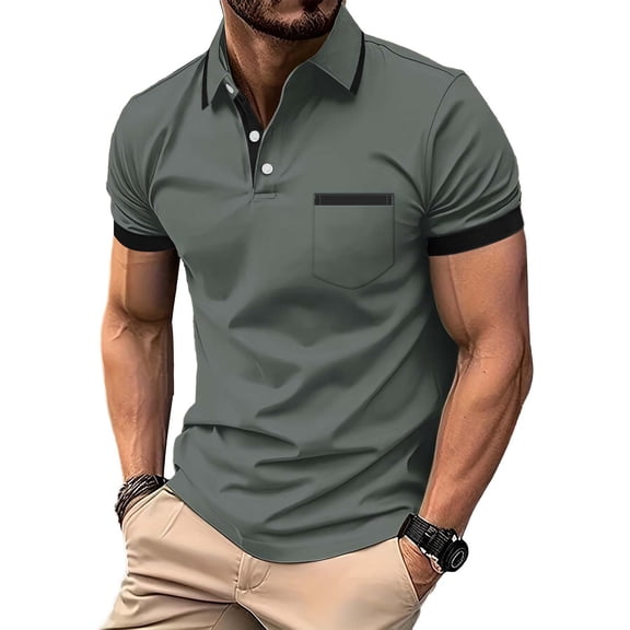 Goodtrade8 Mens Pullover Shirts Big and Tall Summer Short Sleeve with Pocket T Shirts for Men